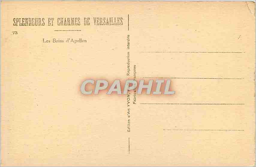 CPA Versailles Les Bains d'Apollon  — Verso