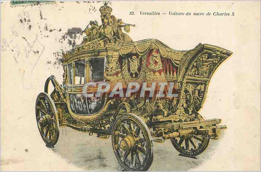 CPA Versailles Voiture du Sacre de Charles X 