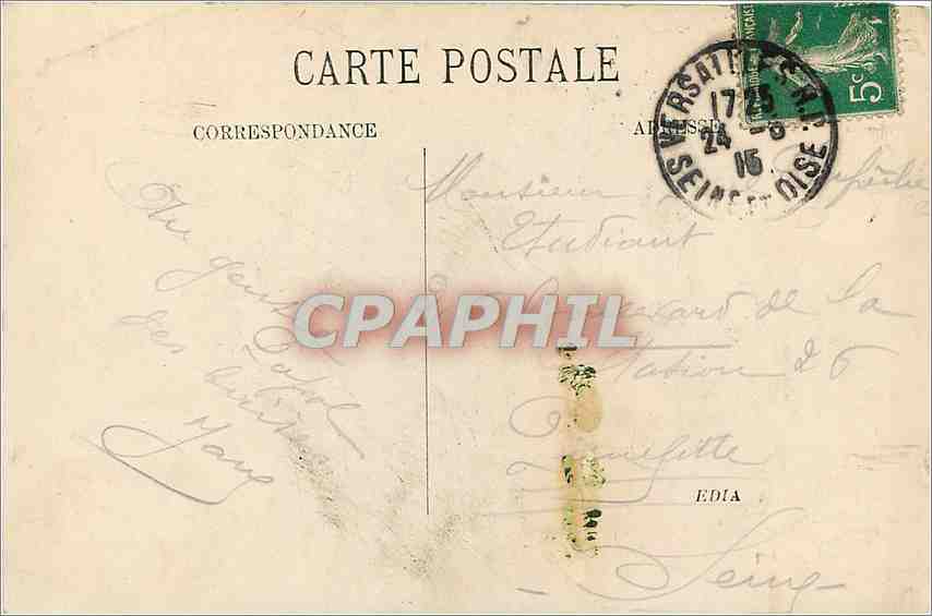 CPA Versailles Voiture du Sacre de Charles X  — Verso