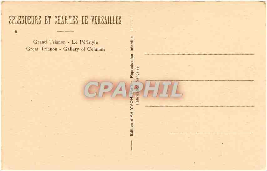 CPA Versailles Grand Trianon Le Peristyle  — Rückseite