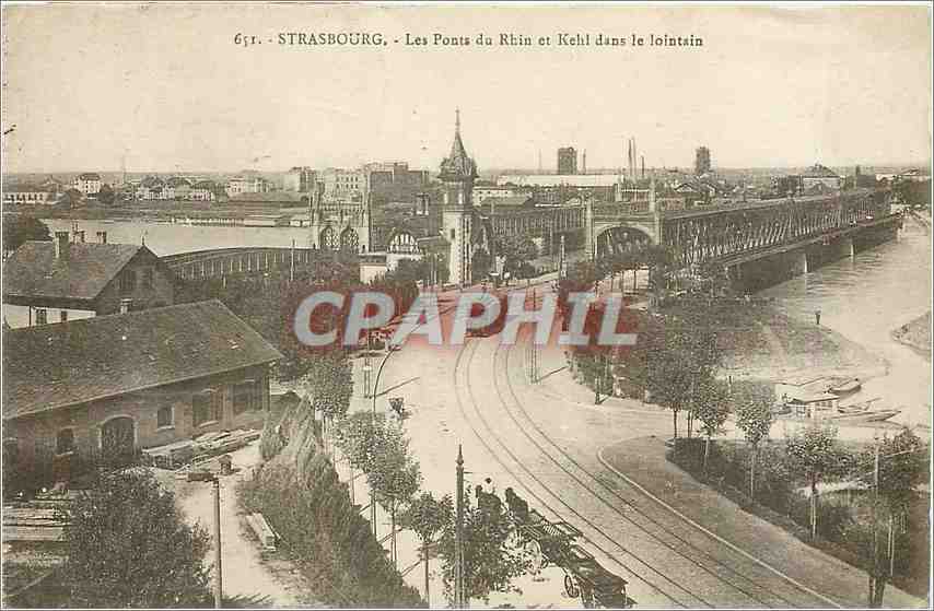 CPA Strasbourg Les Ponts du Rhin et Kehl dans le lointain 