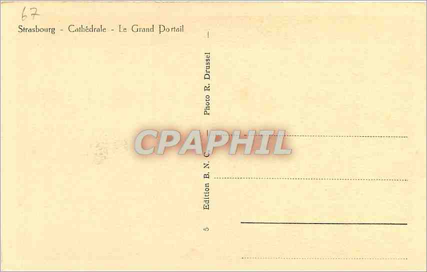 CPA Strasbourg Cathedrale Le Grand Portail  — Back