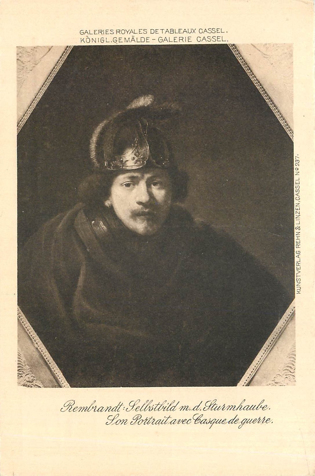 CPA Rembrandt Selbstbild md Sturmhaube 