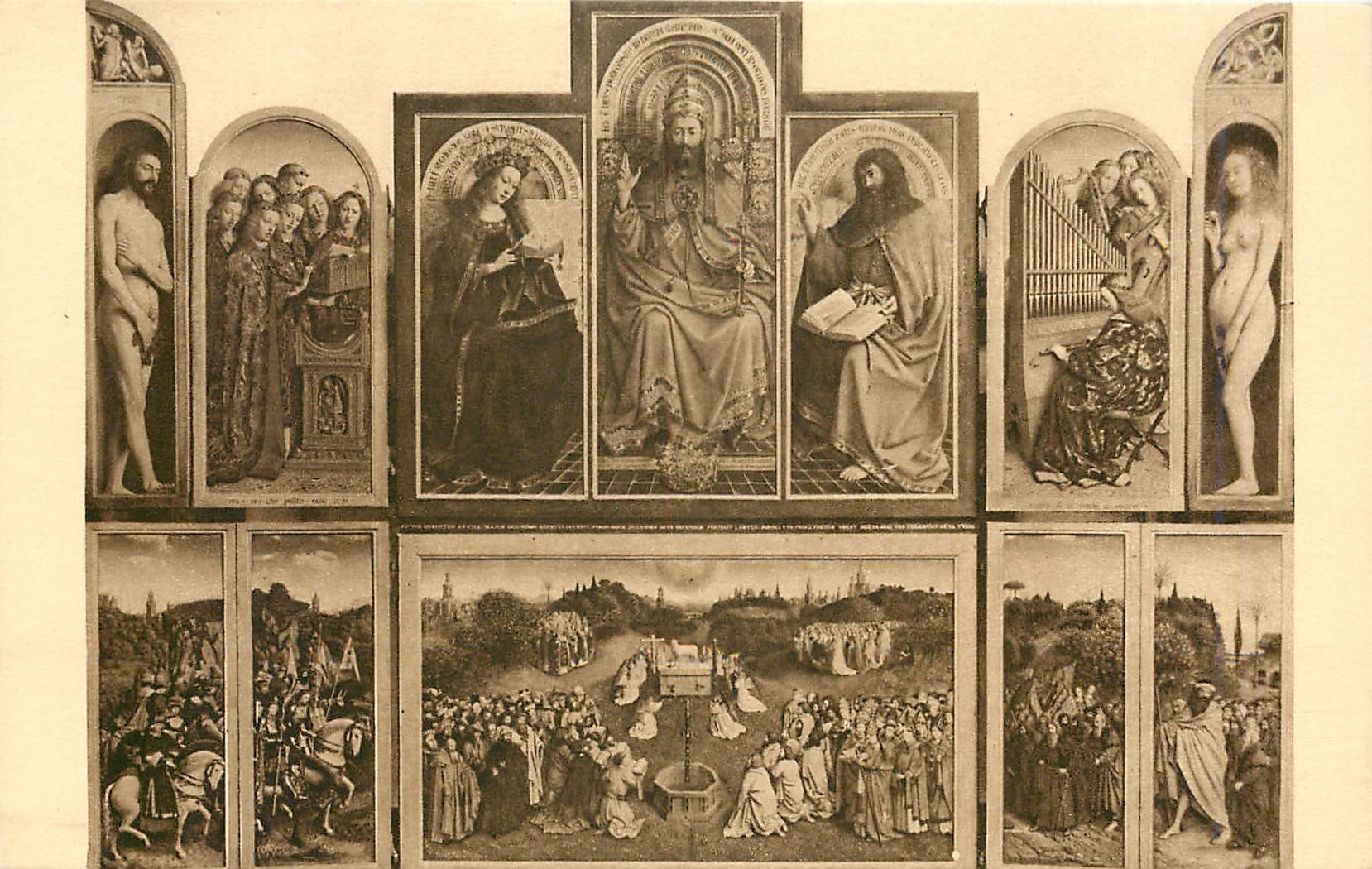 CPA Hubert et Jan van Eyck Le Polyptyque de Gand 