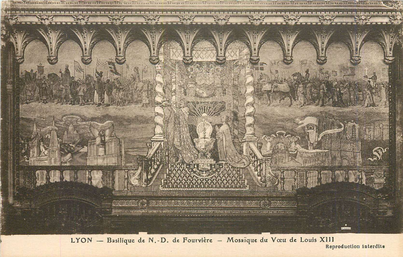 CPA Lyon Basilique de ND de Fourviere Mosaique du Voeu de Louis XIII 