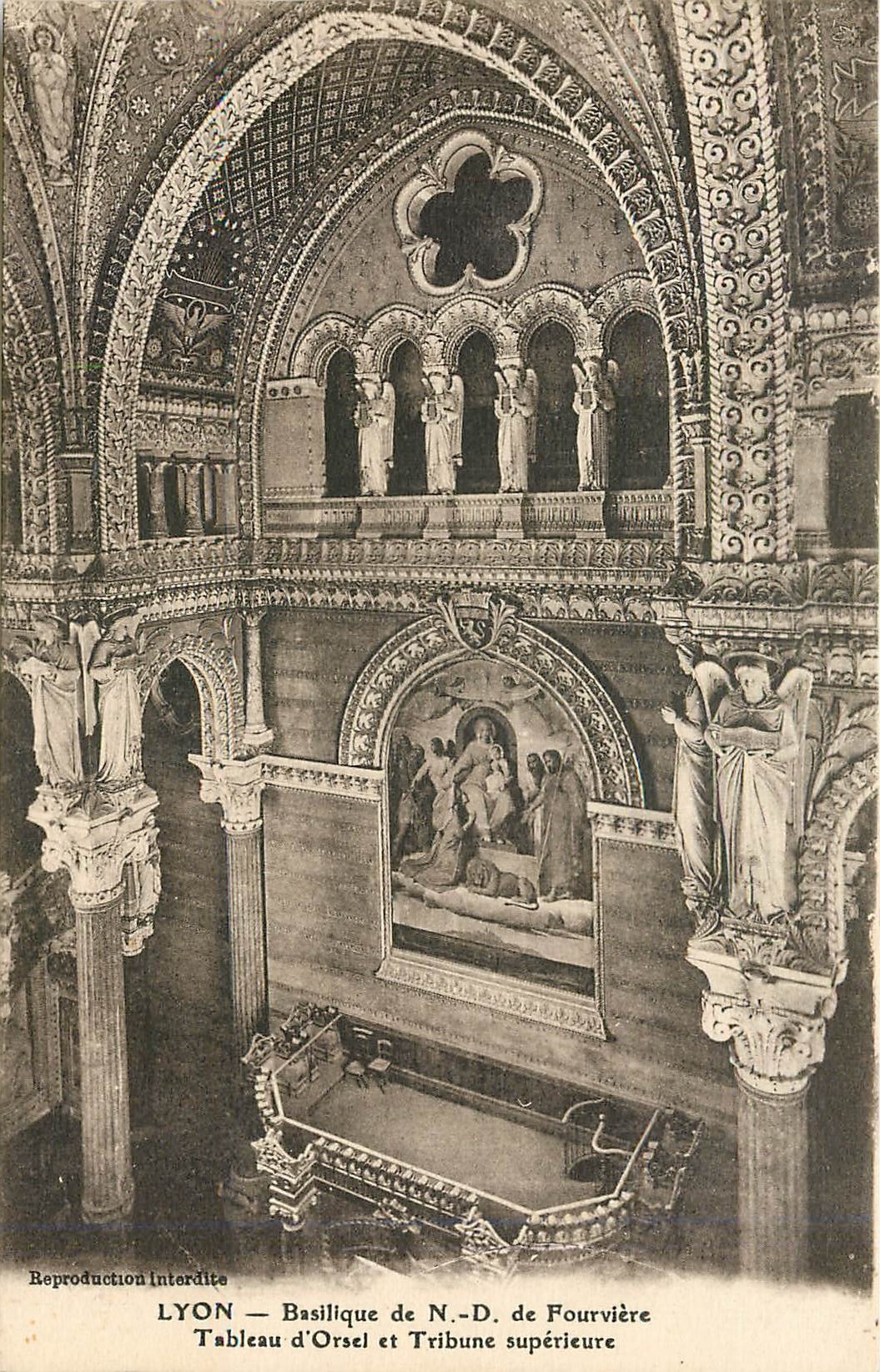 CPA Lyon Basilique de ND de Fourviere Tableau d'Orsel et Tribune superieure 