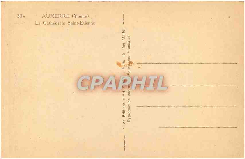 CPA Auxerre Yonne La Cathedrale Saint Etienne  — Back