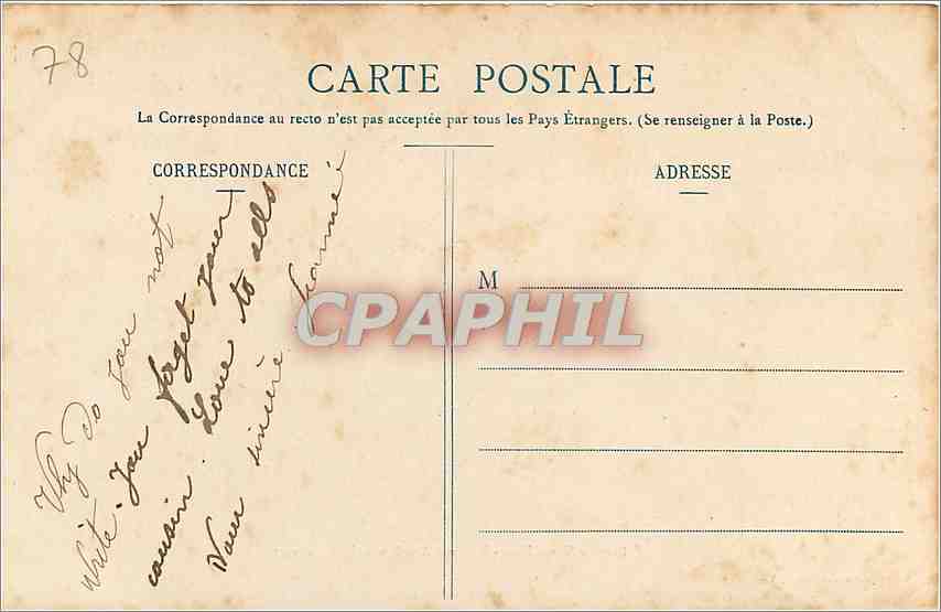 CPA Parc de Versailles Basson d'Apollon et le Tavis vert  — Verso