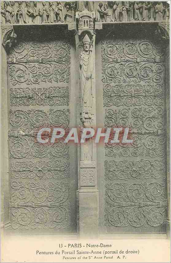 CPA Paris Notre Dame Pentures du Portail Sainte Anne 