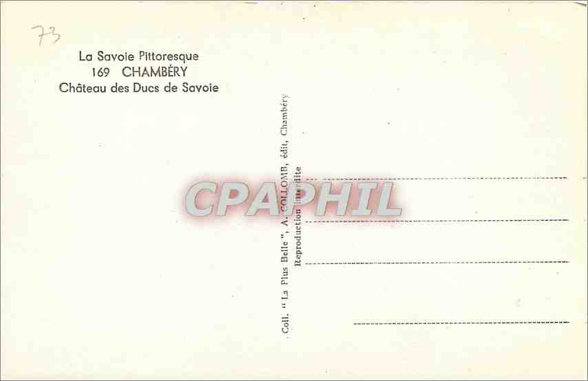 CPA Chambery Chateau des Ducs de Savoie  — Rückseite