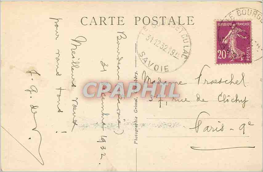 CPA Rives du Lac du Bourget Bordeau Savoie  — Rückseite