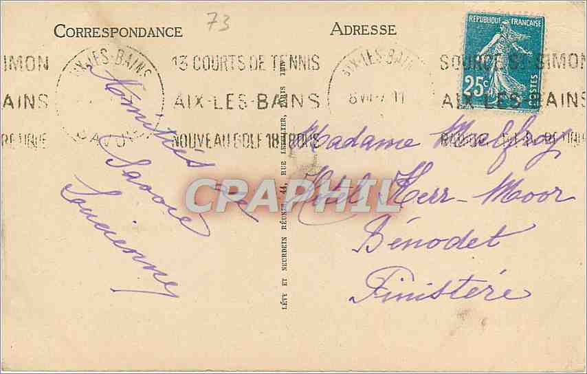 CPA Environs d'Aix les Bains Le Pont de l'Abime  — Rückseite