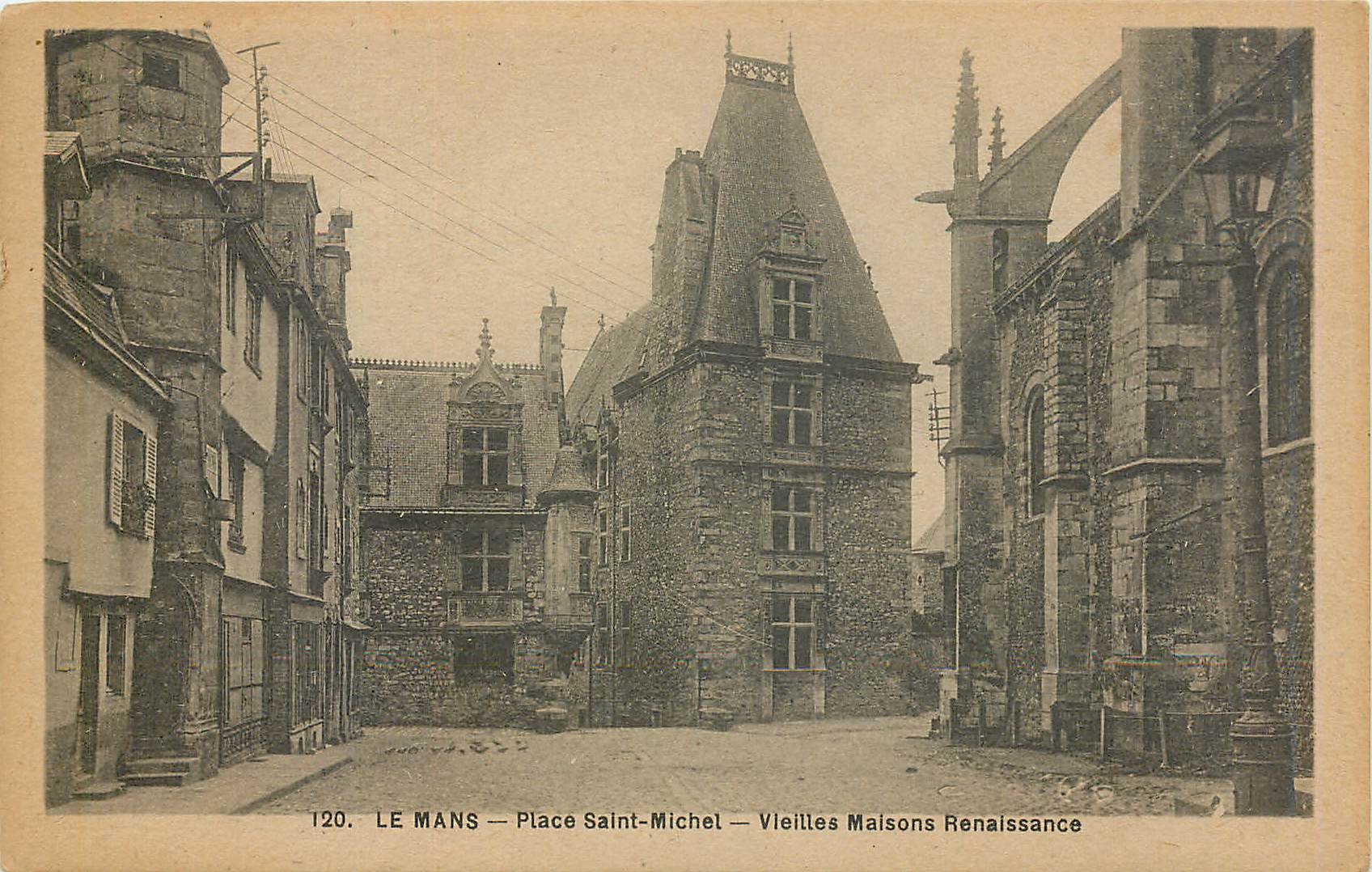 CPA Le Mans Place Saint Michel Vieilles Maisons Renaissance 