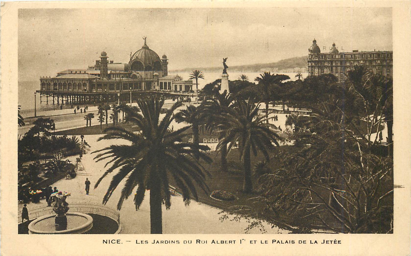 CPA Nice Les jardins du Roi Albert I et le Palais de la Jetee 