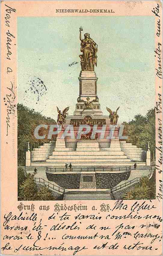 CPA Niederwald Denkmal Gruss aus Rudesheim a Rh 