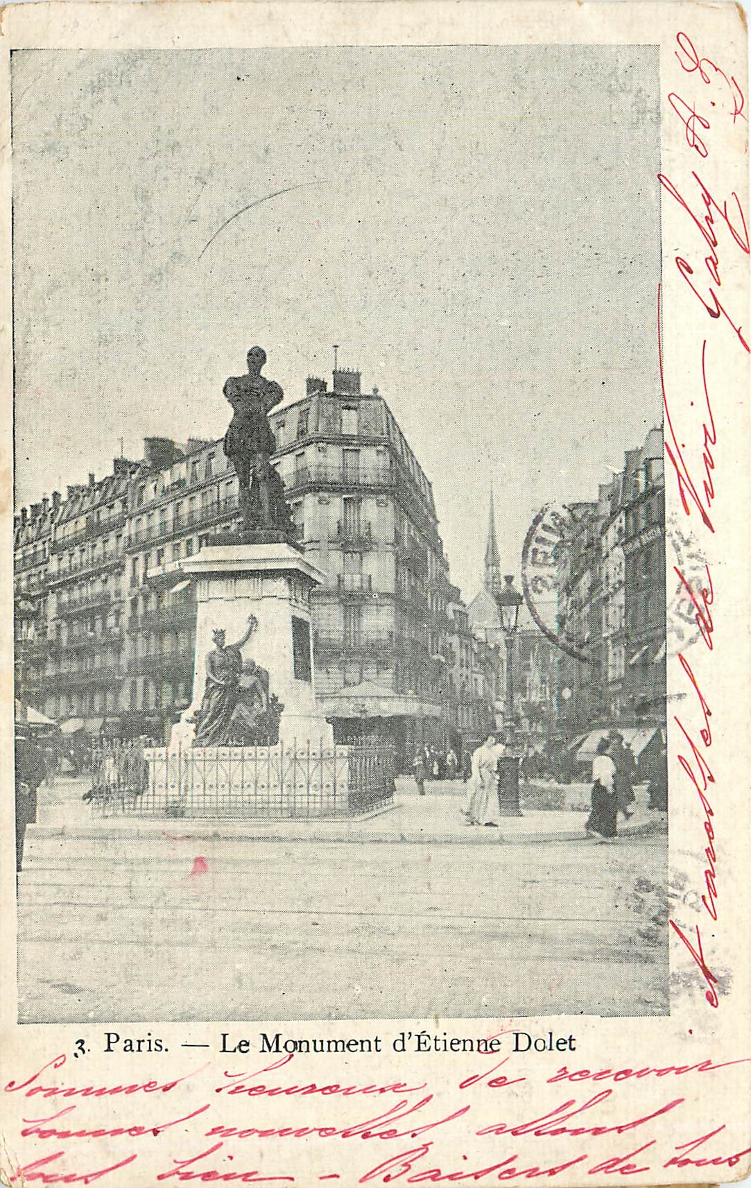 CPA Paris Le Monument d'Etienne Dolet 
