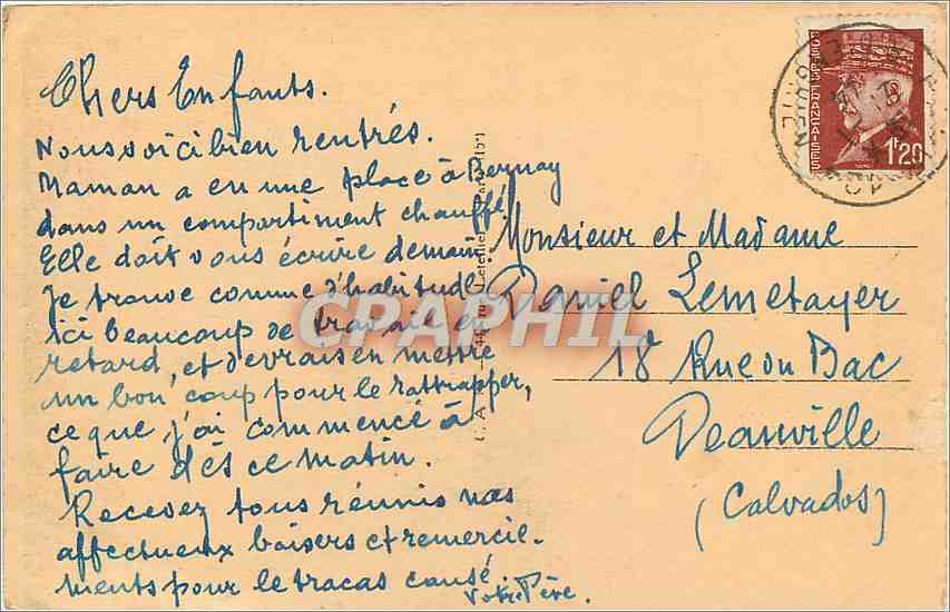 CPA Deauville Plage Fleurie L'Eglise et le Monument aux Morts  — Verso