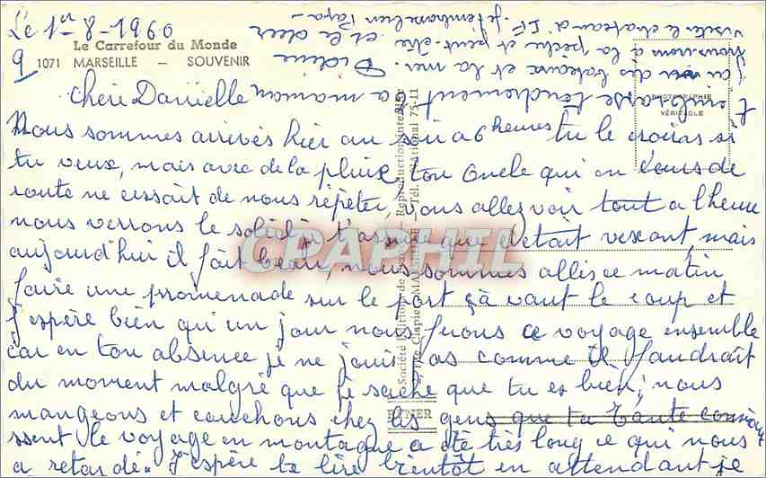 CPM Marseille Souvenir  — Rückseite
