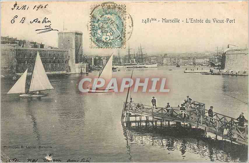 CPA Marseille L'Entree du Vieux Port Bateaux