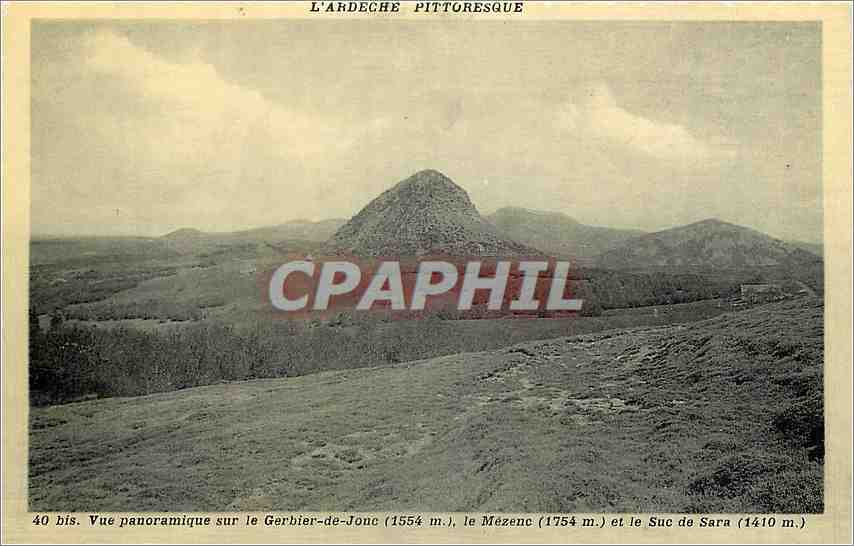 Vue panoramique sur le Gerbier-de-Jonc, le Mézenc et le Suc de Sara — P. Dupont, éditeur, n° 40 bis