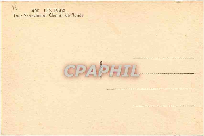 CPA Les Baux Tour Sarrazine et Chemin de Ronde  — Verso