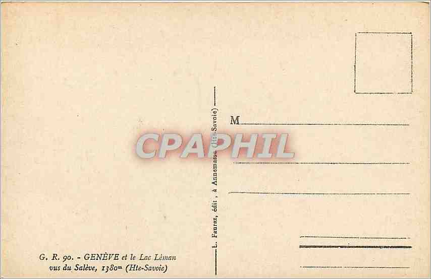 CPA Geneve et le Lac Leman vus du Saleve  — Verso