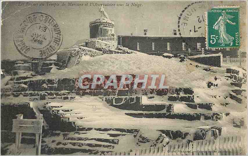 CPA Les Ruines du Temple de Mercure et l'Observatoire sous la Neige 