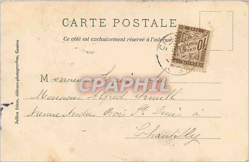 CPA Lac Leman Un coup de vent  — Verso