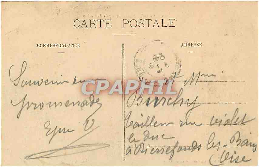 CPA Vichy Facade principale du Casino  — Verso