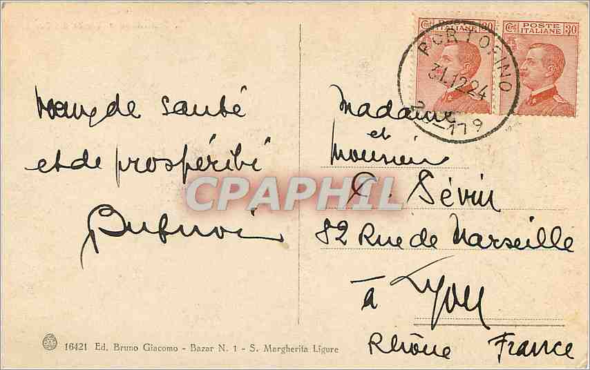 CPA S Fruttuoso Tombe del Dorla  — Rückseite