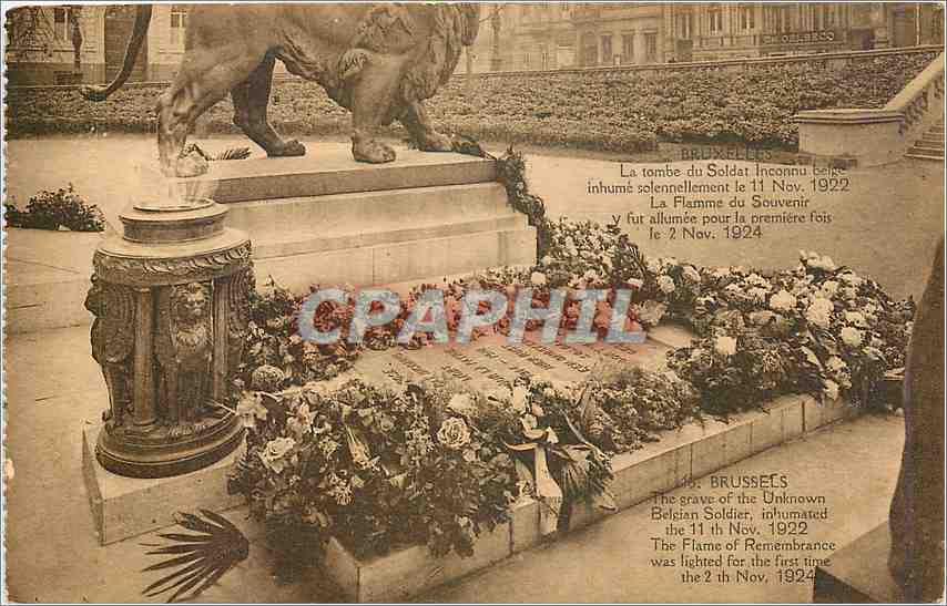 CPA Bruxelles La tombe du Soldat Inconnu Lion Militaria