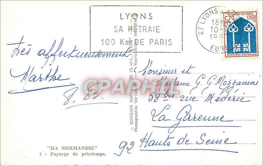 CPM Ma Normandie Paysage de printemps Vaches — Rückseite