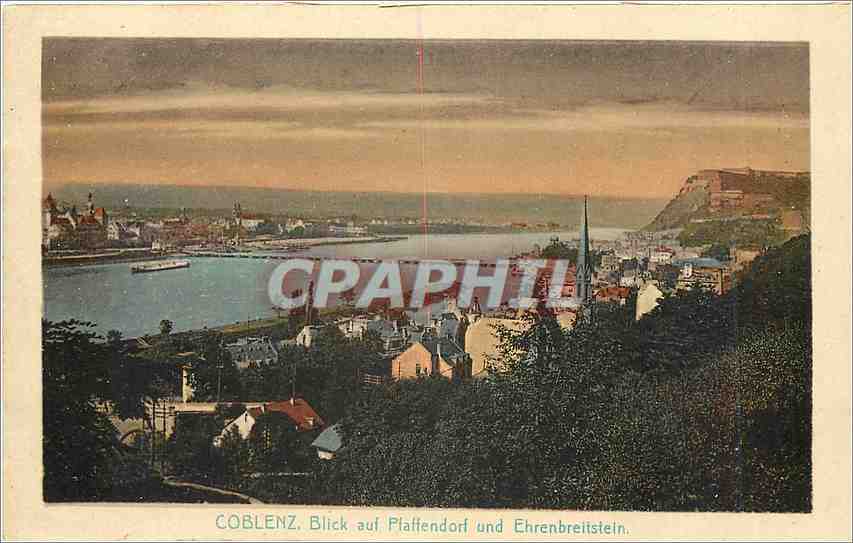 CPA Coblenz Blick auf Plaffendorf und Ehrenbreitstein 