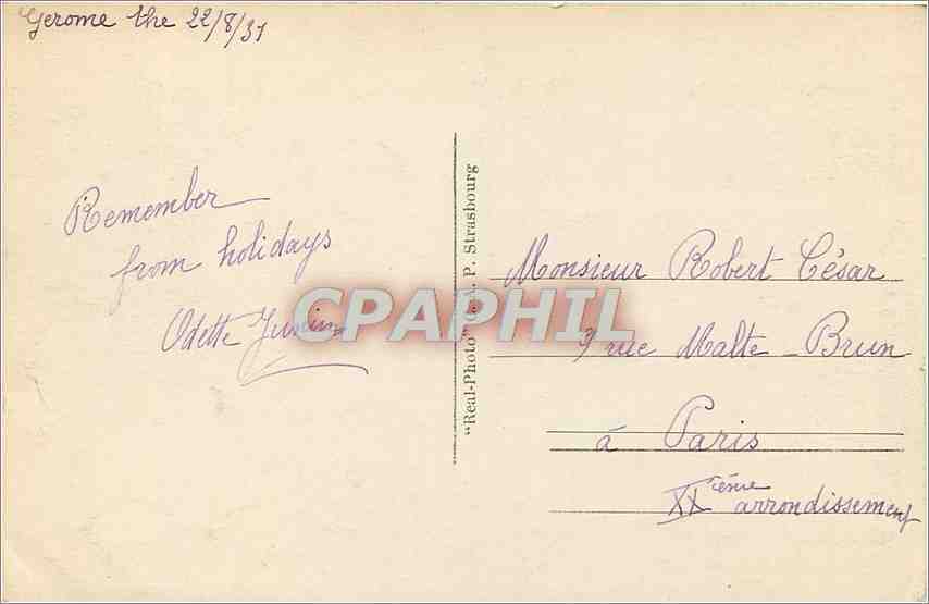 CPA Gerardmer Le Lac de Longemer vers Honrupt  — Verso