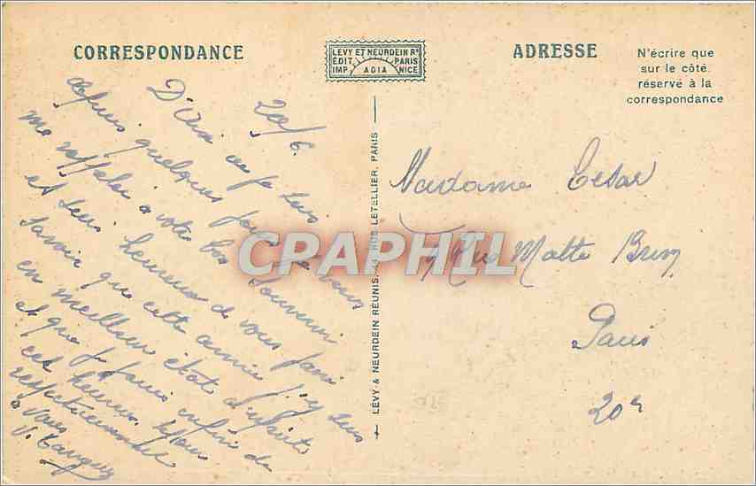 CPA Aix les Bains Lac du Bourget  — Verso