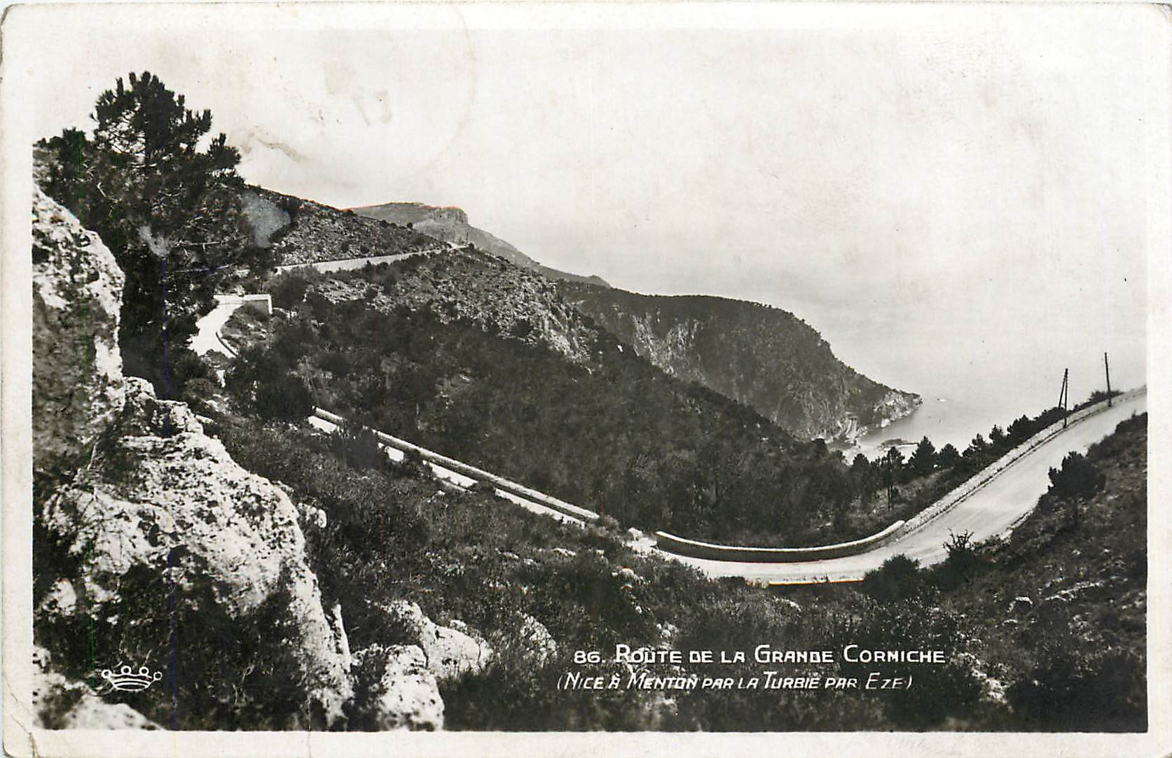 CPA Route de la Grande Corniche Nice a Menton Par la Turbie Par Eze 