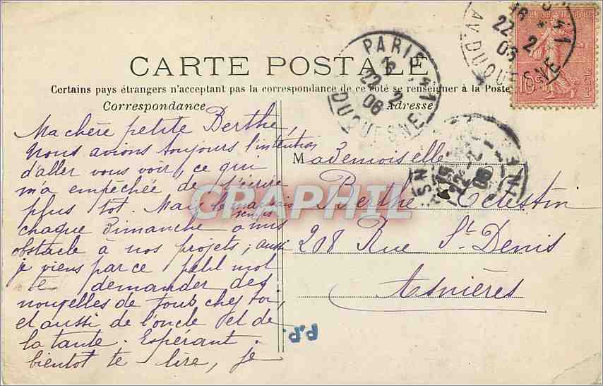 CPA Paris Notre Dame face laterale  — Rückseite