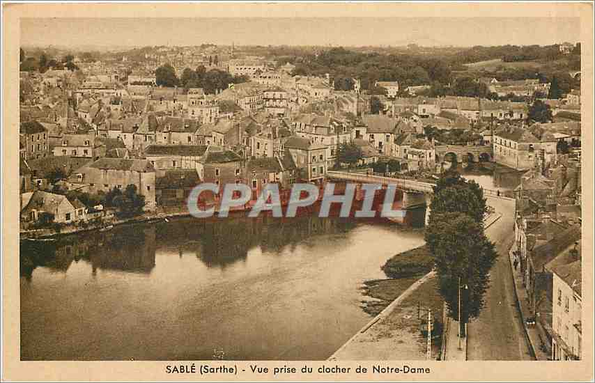 CPA Sable Sarthe Vue prise du Clocher de Notre Dame 