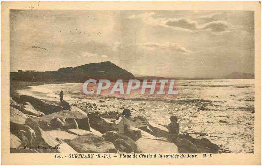 CPA Guethary BP Plage de Cenitz a la tombee du jour 