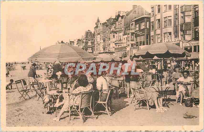 CPA La Panne Terrasses sur la Dique 
