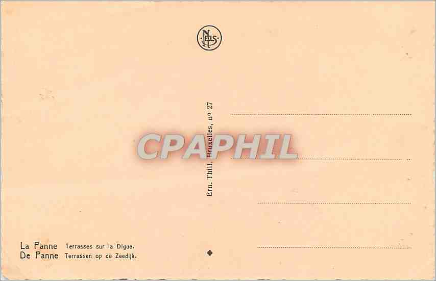 CPA La Panne Terrasses sur la Dique  — Rückseite
