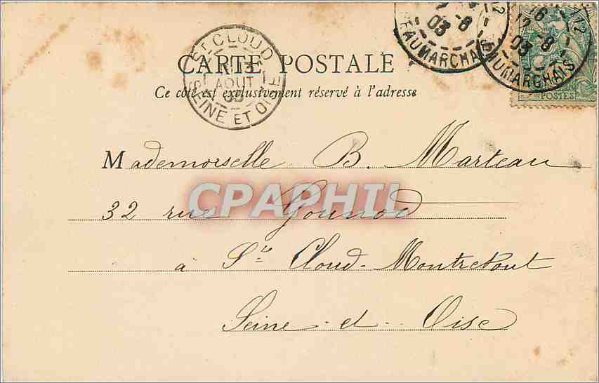 CPA Le Tour de Marne La Marne vers Champigny  — Back