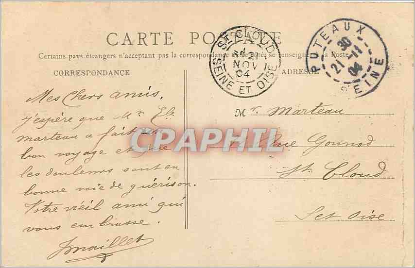 CPA Le Tour de Marne De Joinville a Champigny Le Barrage  — Back