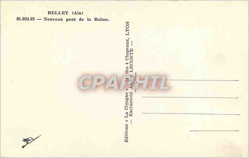 CPA Belley Ain Nouveau pont de la Balme  — Rückseite