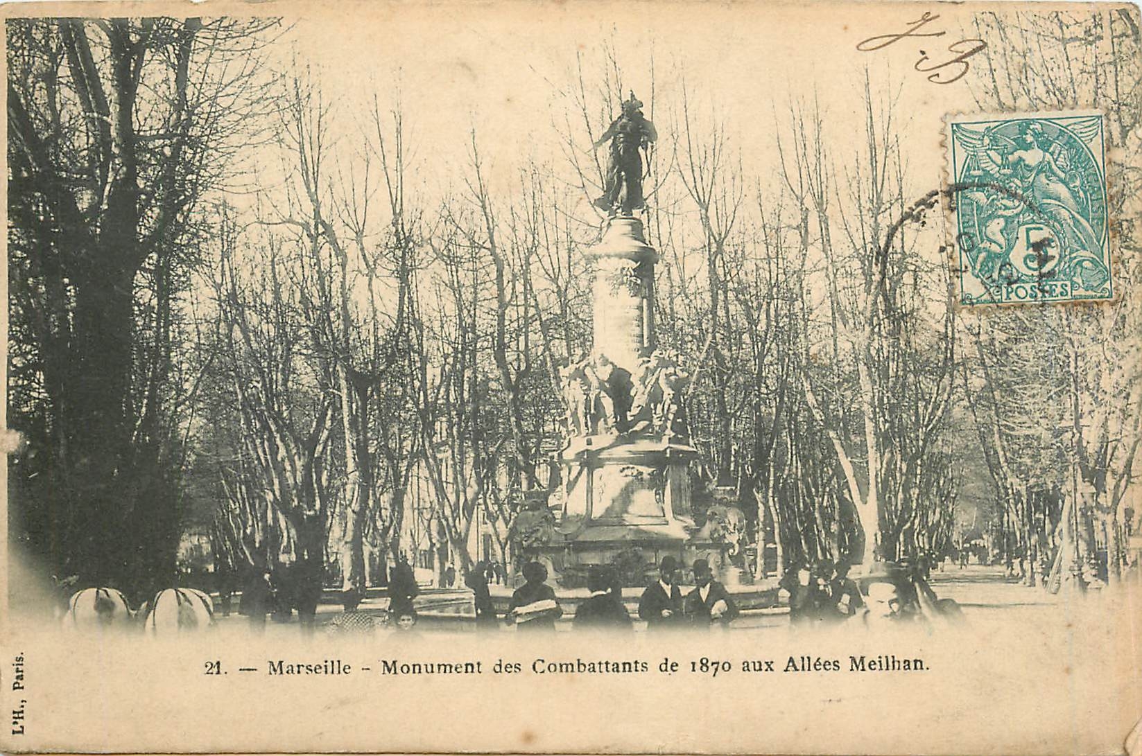 Marseille — Monument des Combattants de 1870 aux Allées Meilhan — L.H. Paris, n°21