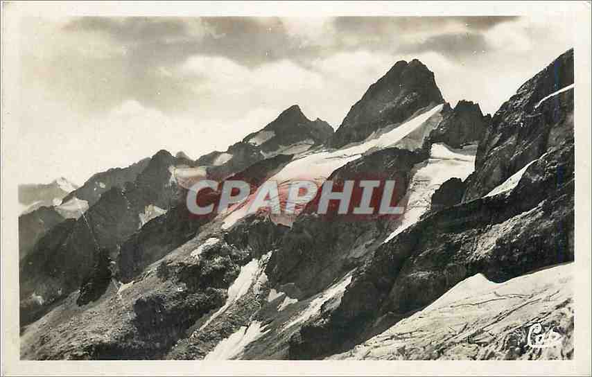 CPA L'Aiguille du Plat de la Selle vue du refuge du Promenade 