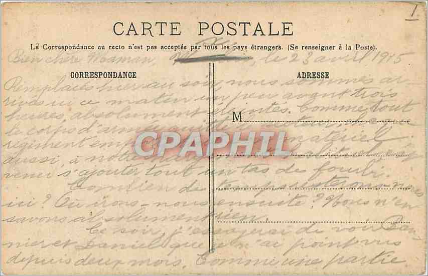 CPA General Currieres de Castel Nau Militaria — Rückseite