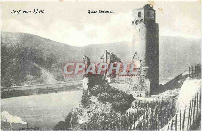 CPA Gruss vom Rhein Ruine Ehrenfels 