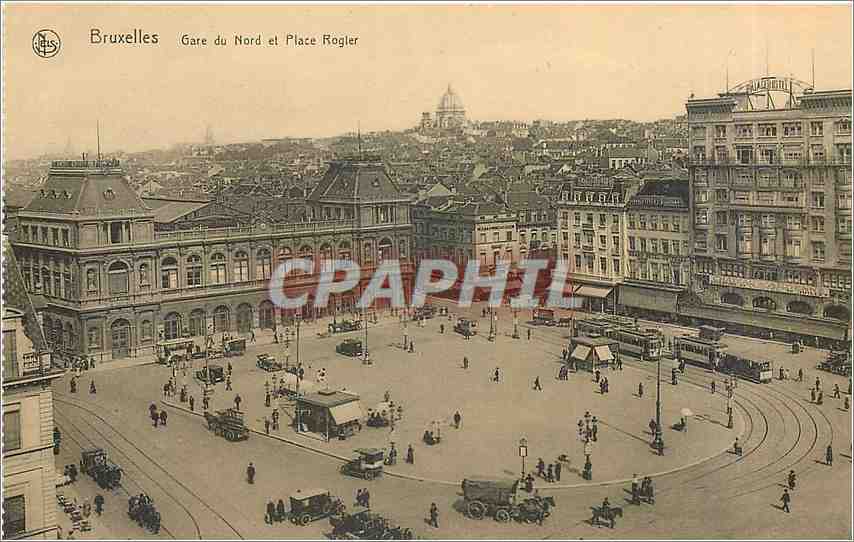 CPA Bruxelles Gare du Nord et Place Rogler 