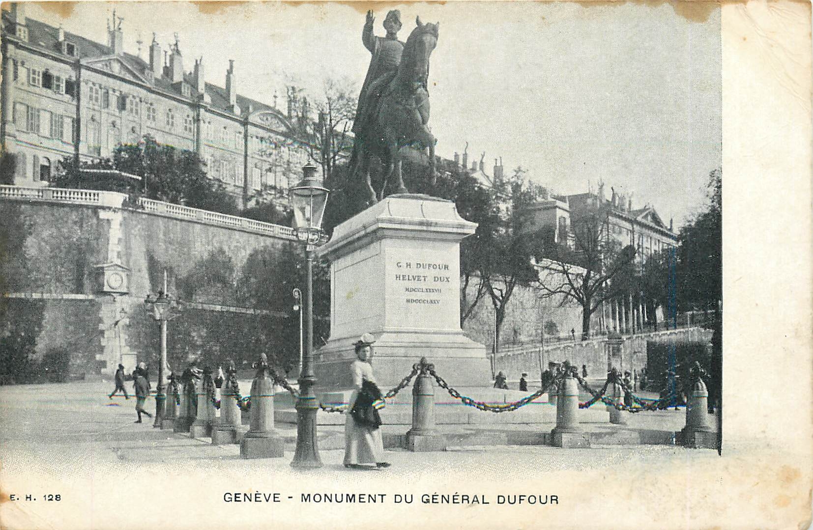 CPA Geneve Monument du General Dufour 